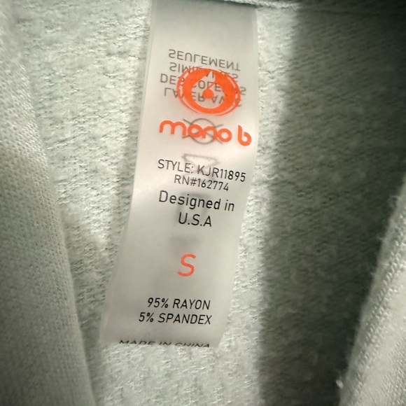 Mono B Full Zip Hoodie *GREAT USED CONDITION* - Picture 9 of 9